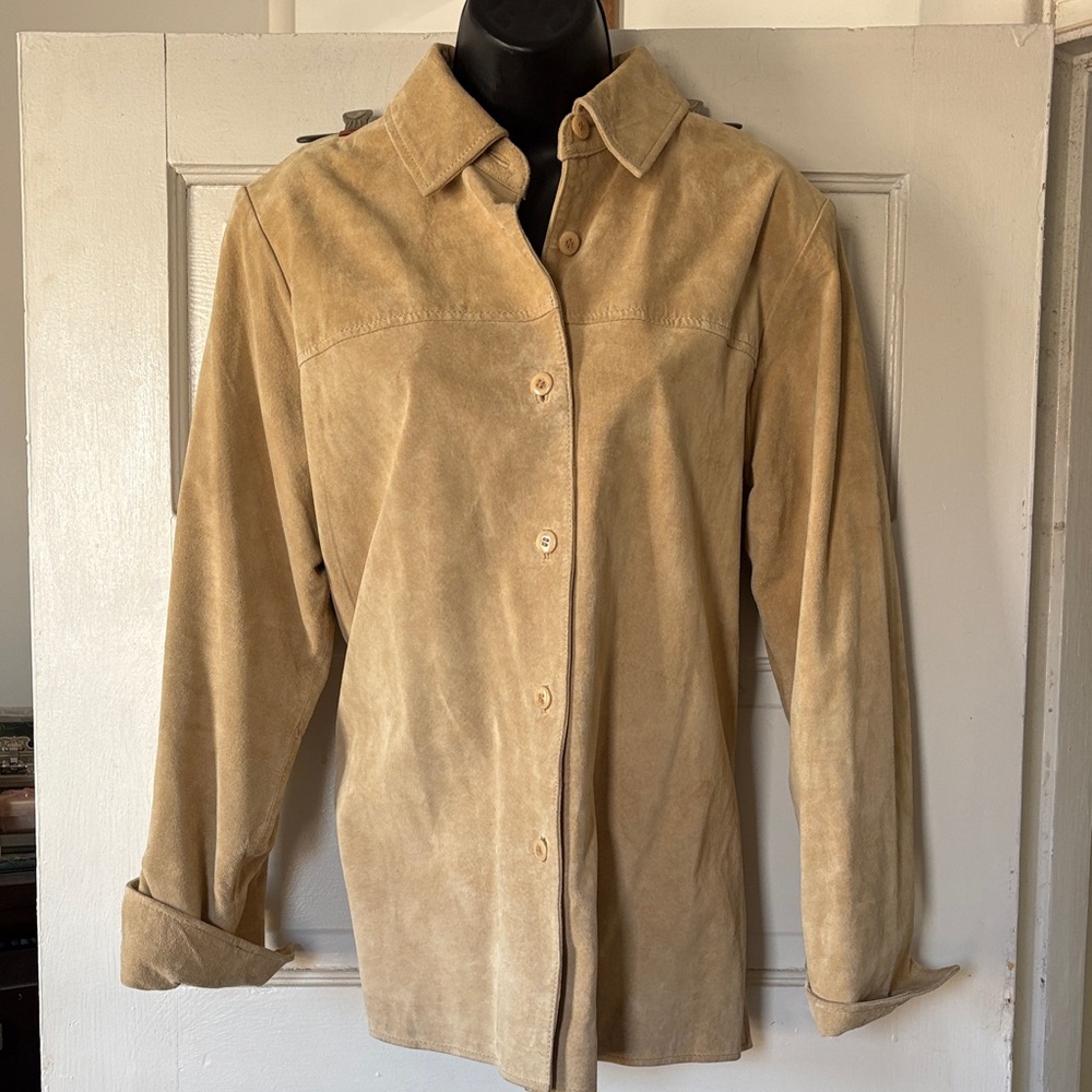 Pendleton Classic Tan Suede Button-Up Jacket - image 1